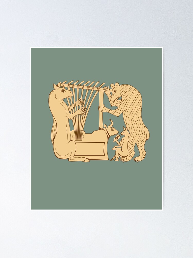 Sumerian Animals Playing The Lyres Poster For Sale By Yousifaziz