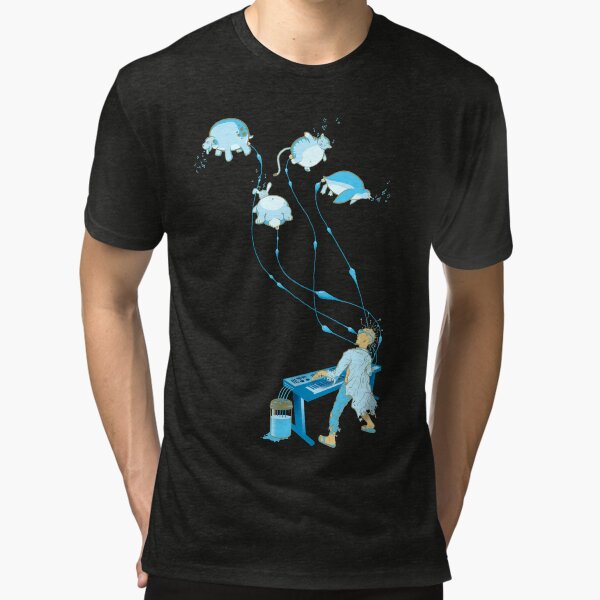 Mad Animal Pianist - Remastered Digital Illustration Tri-blend T-Shirt