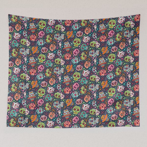 Item preview, Colorful Sugar Skulls Day of the Dead Dia De Los Muertos Halloween designed and sold by KrisInStitches.