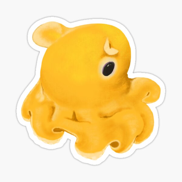 Yellow Dumbo Octopus Sticker