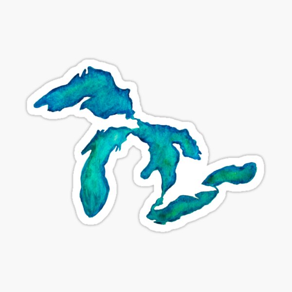 watercolor Great Lakes Sticker