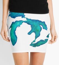 watercolor Great Lakes Mini Skirt