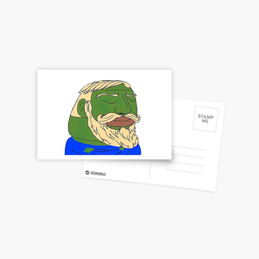 Wojak Pepe Giga Chad Meme Template Postcard For Sale By Pixel Turtle