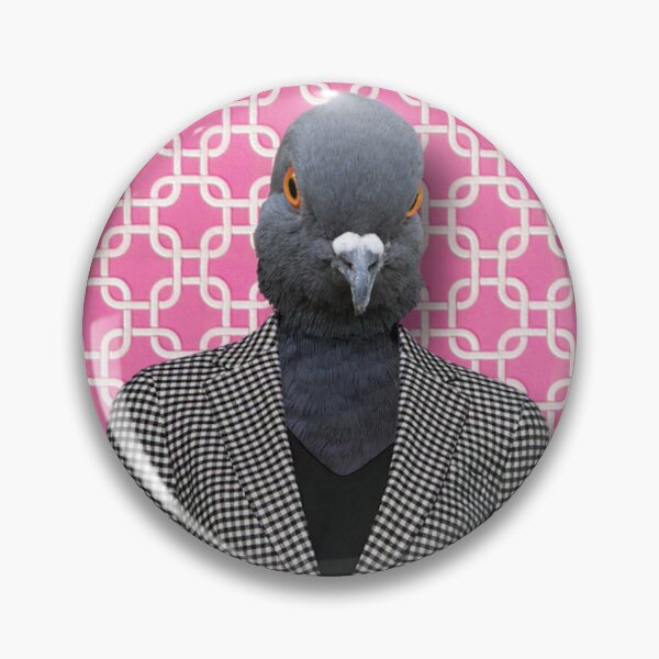 Item preview, Pink Pigeon Lady in Vintage Frame designed and sold by FaceTheStrange.
