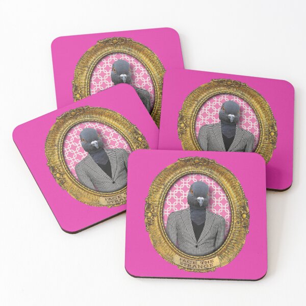 Item preview, Pink Pigeon Lady in Vintage Frame designed and sold by FaceTheStrange.