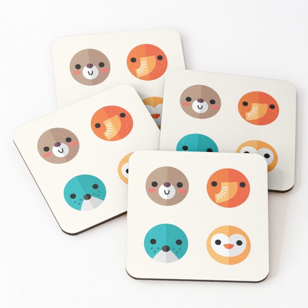 Item preview, Cute Smiley Animal Faces - Set 1 designed and sold by Daisy Beatrice.