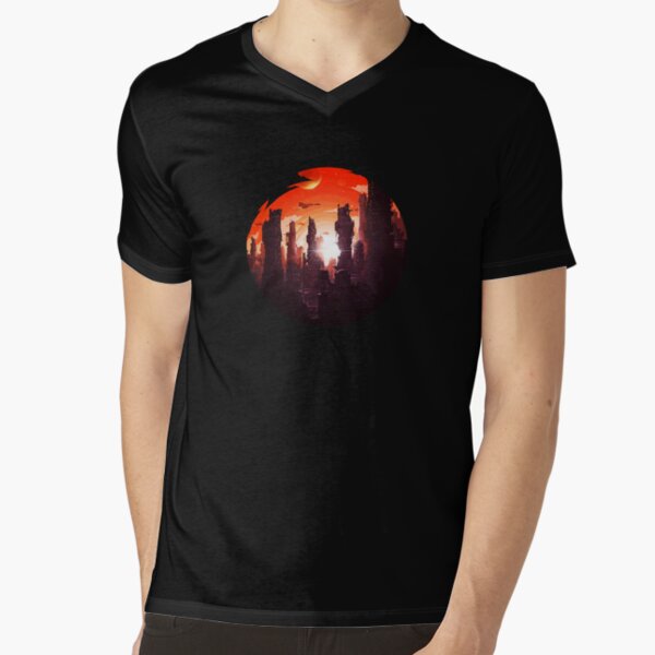 Space city on the edge of the universe V-Neck T-Shirt