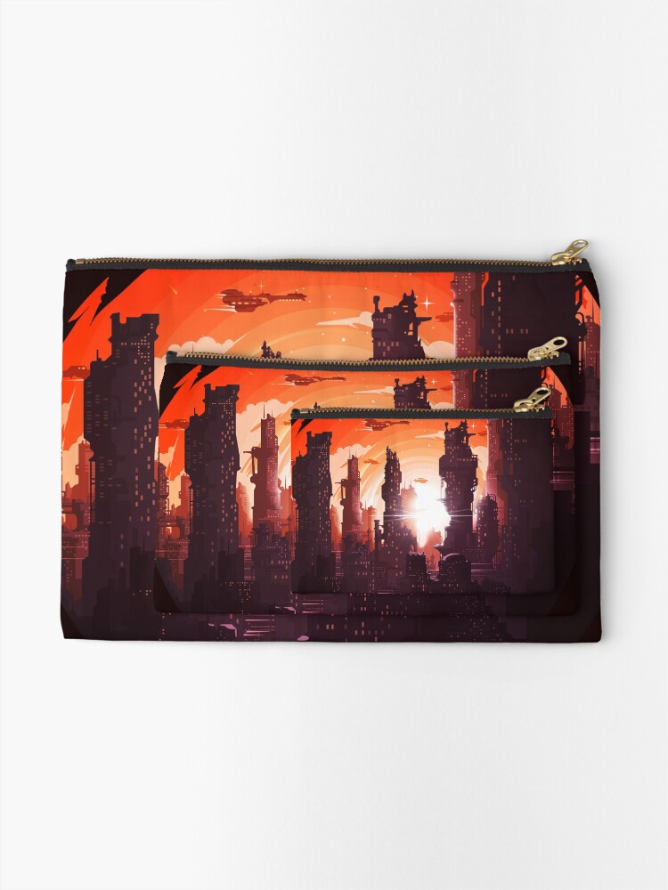 Alternate view of Space city on the edge of the universe Zipper Pouch