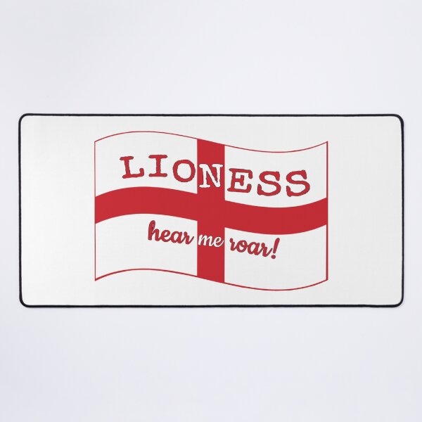Item preview, Wavy England Flag Lioness Hear Me Roar Female Football Design designed and sold by TrulyEpoque.