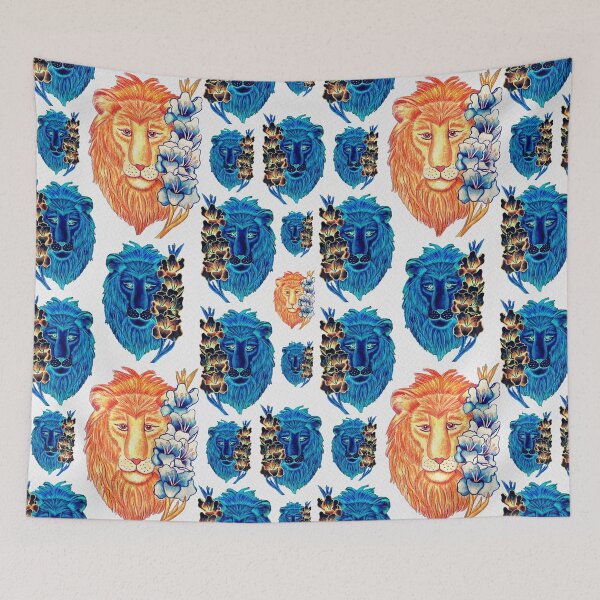Aperçu de l'œuvre Glaïeul Lion - Bleu & Noir créée et vendue par Christina Wedberg.