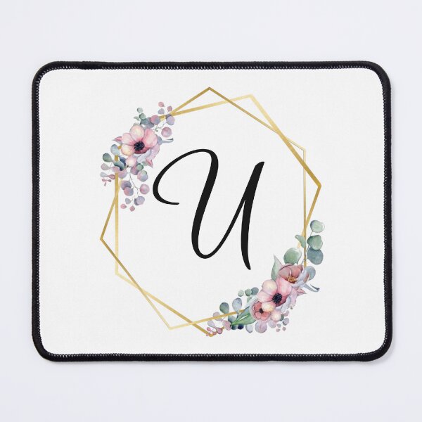 Item preview, Monogram Letter U | Lilac Flowers with Golden Edges designed and sold by JustSeasons.