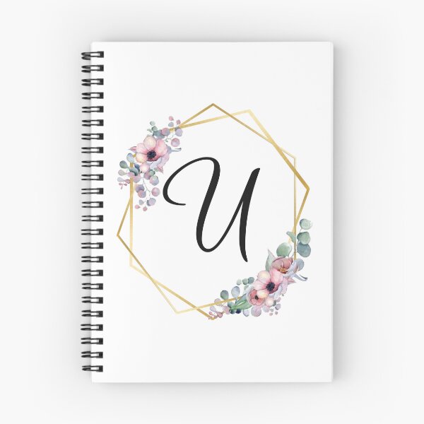Artikelvorschau, Monogrammbuchstabe U | Lila Blüten mit goldenen Rändern entworfen und verkauft von JustSeasons.