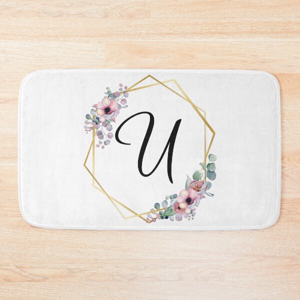 Item preview, Monogram Letter U | Lilac Flowers with Golden Edges designed and sold by JustSeasons.
