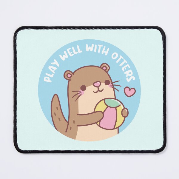 Item preview, Cute Little Otter Play Well With Otters Pun designed and sold by rustydoodle.