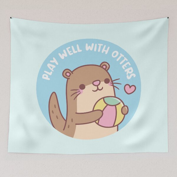 Item preview, Cute Little Otter Play Well With Otters Pun designed and sold by rustydoodle.