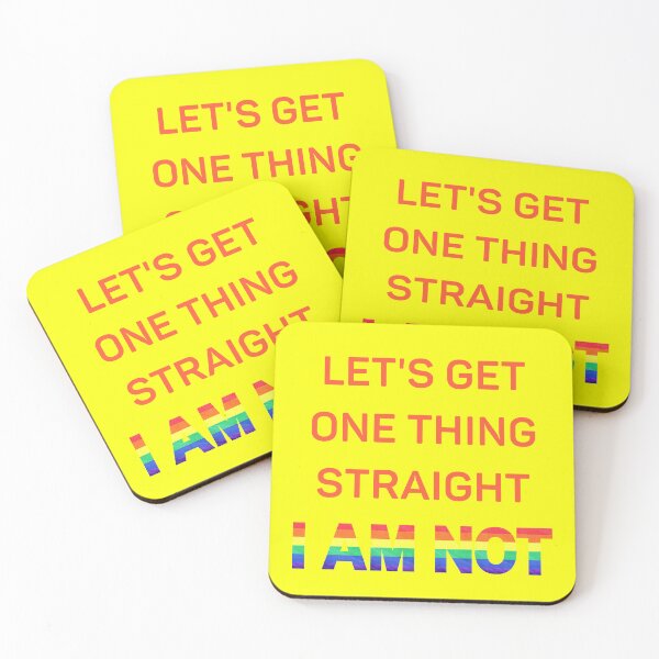 Item preview, Let's Get One Thing Straight I Am Not Red Letters Gay Joke For Pride Month In Yellow designed and sold by LuckyKermit.