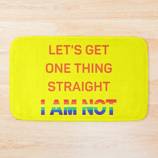 Item preview, Let's Get One Thing Straight I Am Not Red Letters Gay Joke For Pride Month In Yellow designed and sold by LuckyKermit.