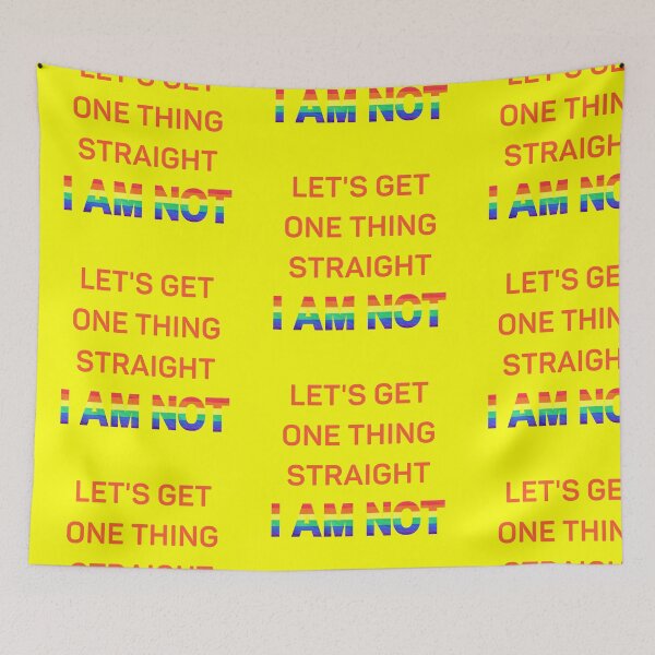 Item preview, Let's Get One Thing Straight I Am Not Red Letters Gay Joke For Pride Month In Yellow designed and sold by LuckyKermit.