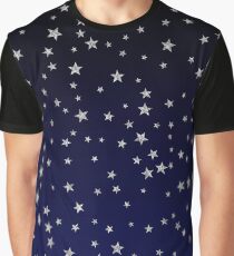 Silver Star Pattern Graphic T-Shirt