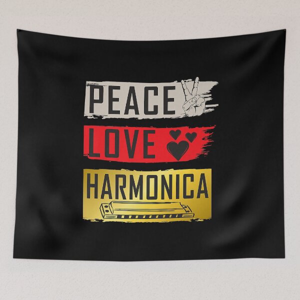 Item preview, Peace love harmonia music instrument harmonica player designed and sold by DanielPenington.