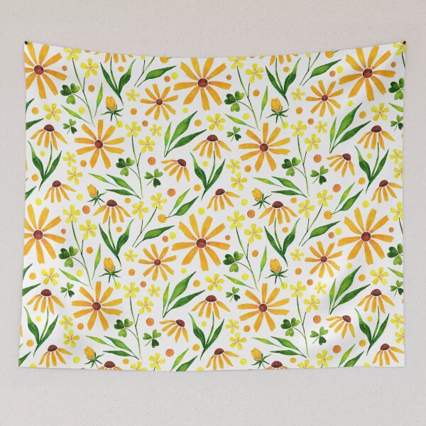 Item preview, Yellow Susans Watercolor Pattern designed and sold by GrousyGirl.