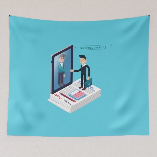 Item preview, Business Meeting. Man with Suitcase. Business Man. Success in Business. Agreement Signing. Successful Negotiations. Isometric Concept designed and sold by ivector.