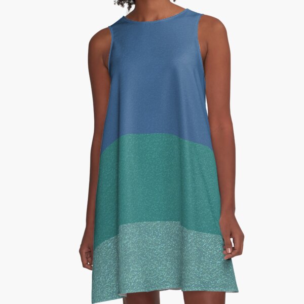 Blue Colors Glitter Texture Pattern A-Line Dress