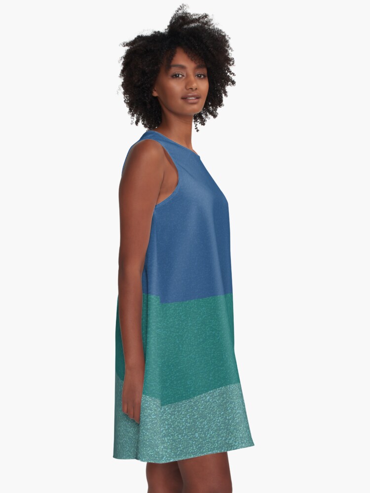Alternate view of Blue Colors Glitter Texture Pattern A-Line Dress