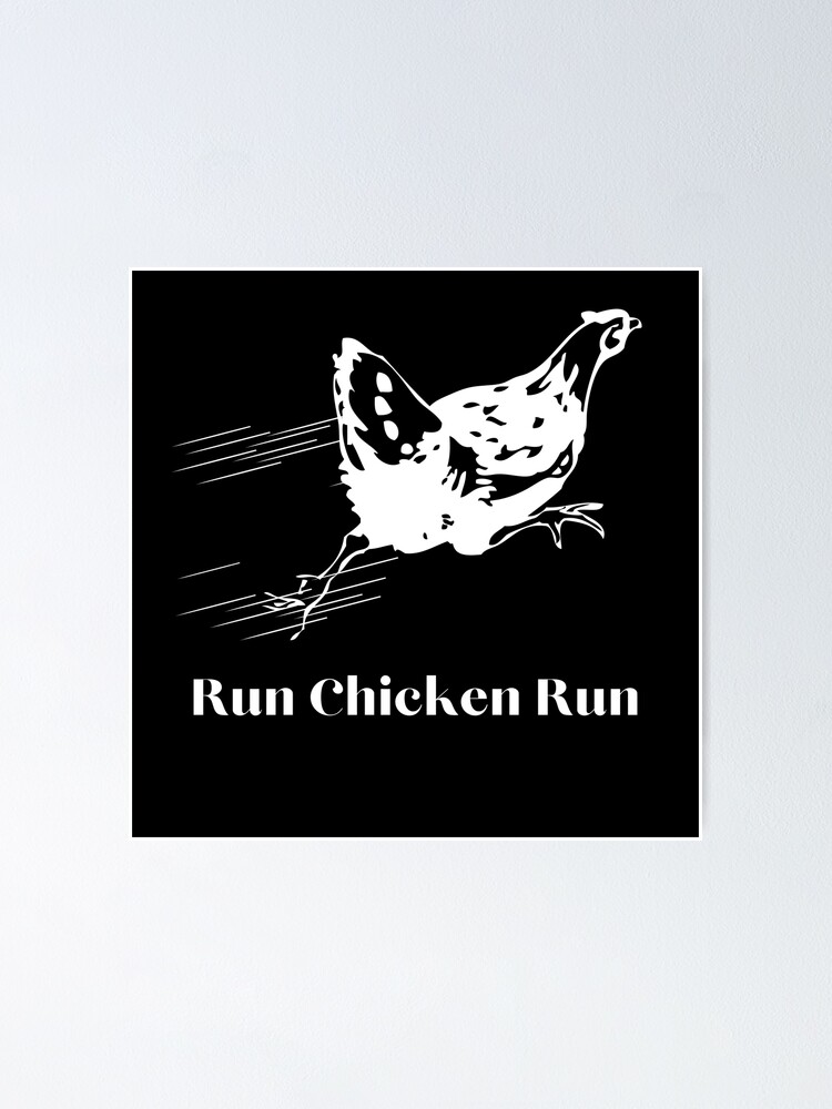 "Running Chicken Meme GTG Black Design" Poster for Sale by lordyswiss