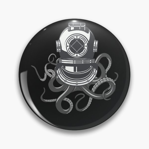 Item preview, Scuba diver helmet octopus grunge vintage designer style designed and sold by PhillipCole.