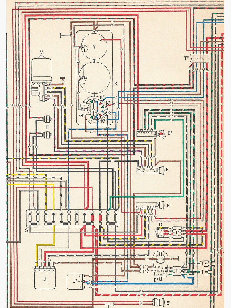 "Vintage wiring diagram" Sticker by opul | Redbubble