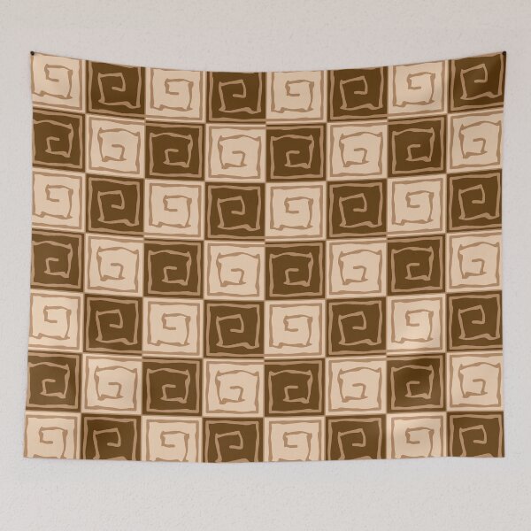 Item preview, Brown square spirals pattern designed and sold by MinEkkoArt.