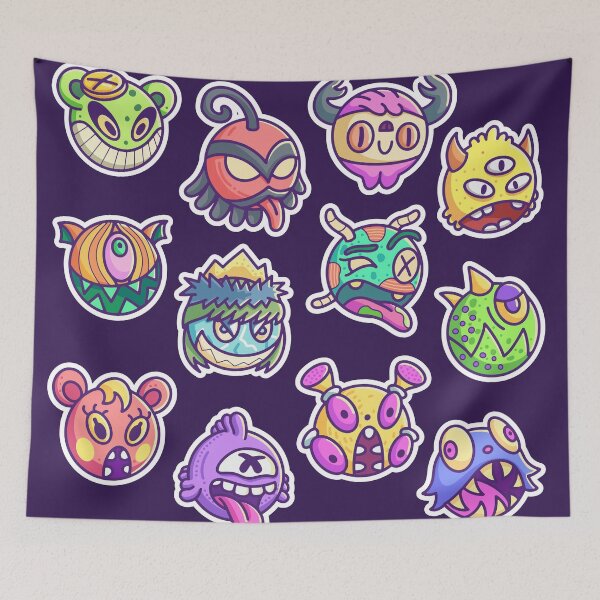 Item preview, Cute Monster Head Collection designed and sold by Goba Bali Studio.