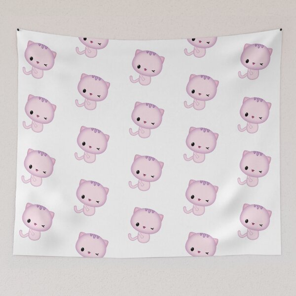 Item preview, Pink Winking Kawaii Cat designed and sold by darklanterndsn.