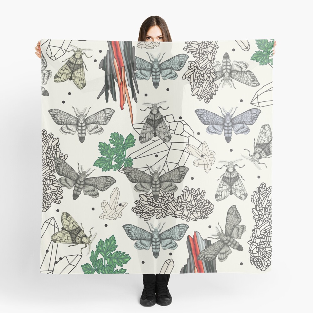 Moths and rocks. Scarf