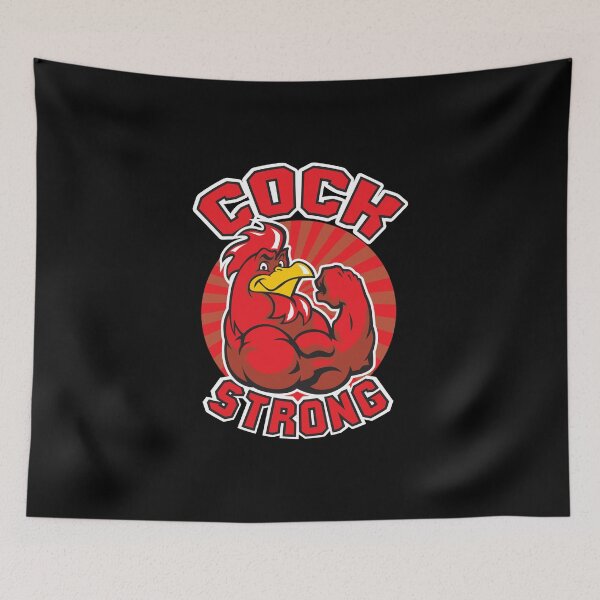 Item preview, Cock Strong - Funny Muscular Chicken Pun Workout designed and sold by gohanflex.
