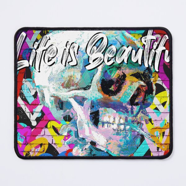 Item preview, Skull Life is Beautiful pop art designed and sold by Stephen Chambers / The Pop Art Factory.