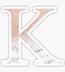 Pegatina Rose Gold Glitter y Marble Kappa K