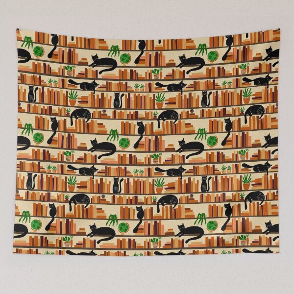 Item preview, Black Cats Library | Retro colors designed and sold by CarolFreire.