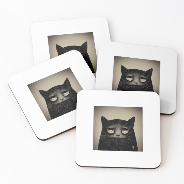 Item preview, Serious black cat designed and sold by Jim Clyde Monge.