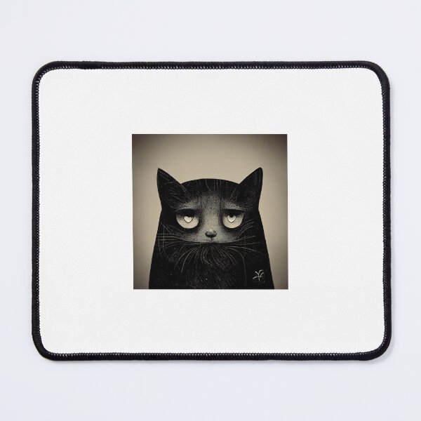 Item preview, Serious black cat designed and sold by Jim Clyde Monge.