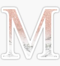 Rose Gold Glitter und Marmor Mu M Sticker