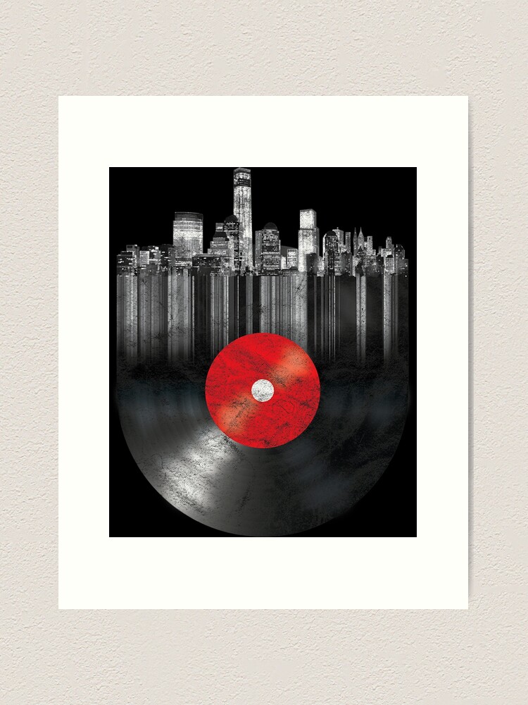 New York City Skyline Vinyl Record Nyc T-Shirt & Design New York City Skyline Vinyl Record Nyc T-Shirt & Design