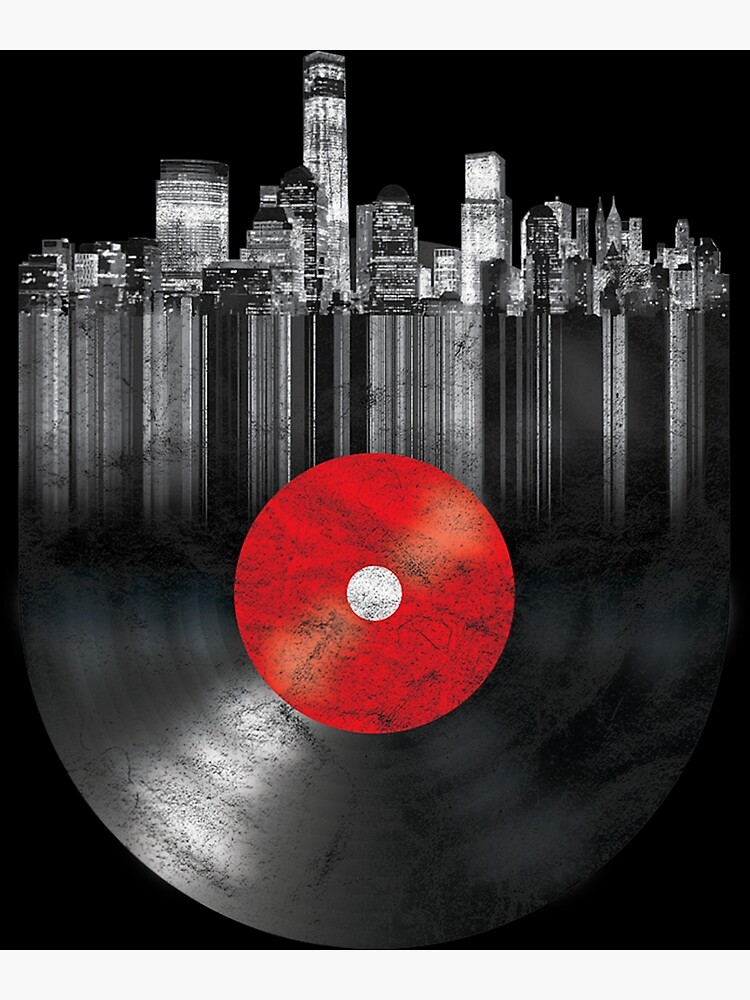 New York City Skyline Vinyl Record Nyc T-Shirt & Design New York City Skyline Vinyl Record Nyc T-Shirt & Design