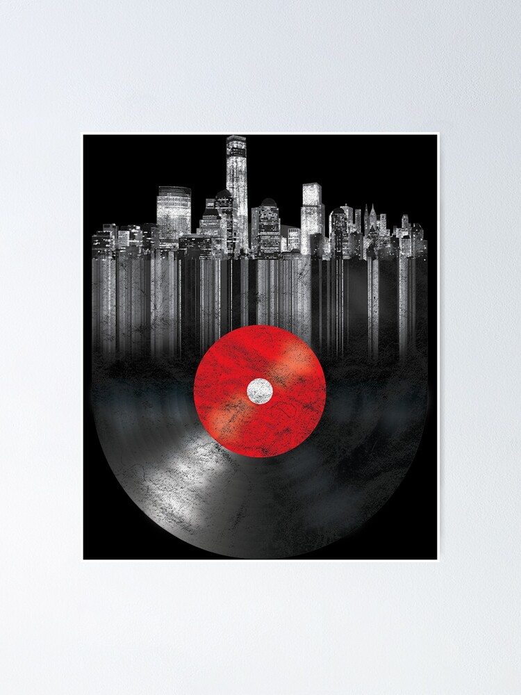 New York City Skyline Vinyl Record Nyc T-Shirt & Design New York City Skyline Vinyl Record Nyc T-Shirt & Design