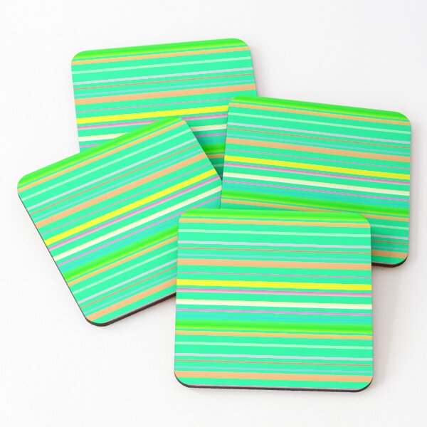 Item preview, Multi color lines | multi color green line pattern designed and sold by lausn.