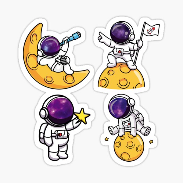 "Astronauts Galaxy " Sticker for Sale by SUSANA-SOARES | Redbubble