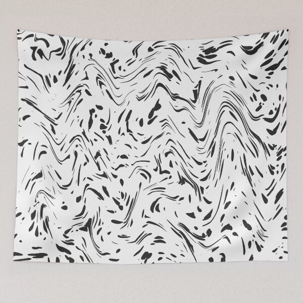 Item preview, Modern Black White Dots Wavy Lines Abstract Design designed and sold by InovArtS.