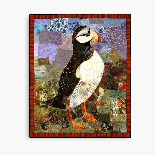 Quilted Puffin Canvas Print