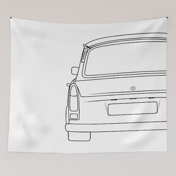 Item preview, Trabant 601S rearview black lines designed and sold by EdimDesign.